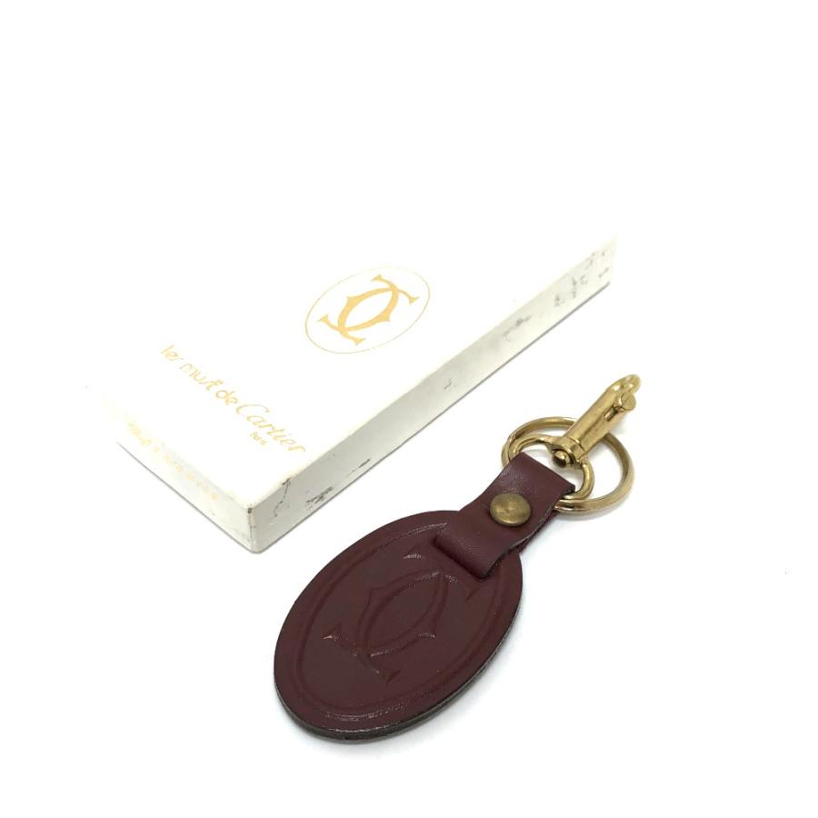 CARTIER カルティエ ロゴ マストライン キーリング キーホルダー ワインレッド レディース【中古】 | Cartier | 06