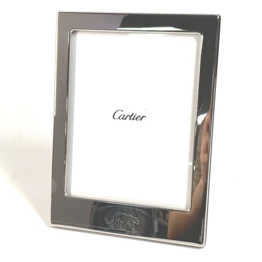 未使用 CARTIER カルティエ ロゴ パンテール 豹 ヒョウ 写真立て フォトスタンド インテリア フォトフレーム シルバー【中古】 | Cartier | 01
