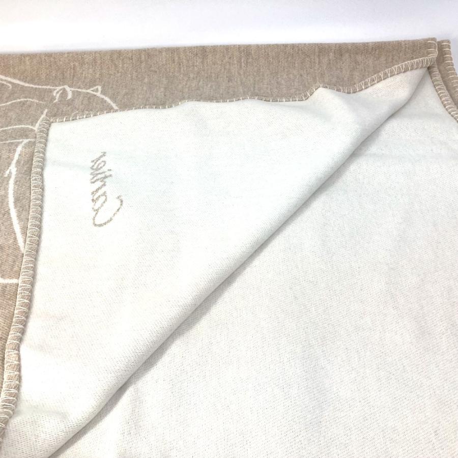 CARTIER カルティエ パンテール ヒョウ 豹 毛布 ひざ掛け インテリア ブランケット ウール/カシミヤ ベージュ レディース【中古】未使用 | Cartier | 03
