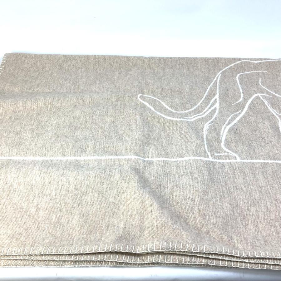 CARTIER カルティエ パンテール ヒョウ 豹 毛布 ひざ掛け インテリア ブランケット ウール/カシミヤ ベージュ レディース【中古】未使用 | Cartier | 04