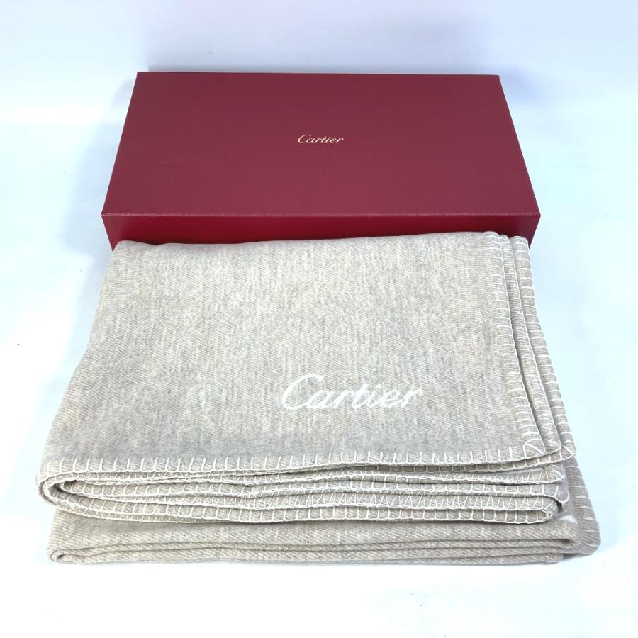 CARTIER カルティエ パンテール ヒョウ 豹 毛布 ひざ掛け インテリア ブランケット ウール/カシミヤ ベージュ レディース【中古】未使用 | Cartier | 07