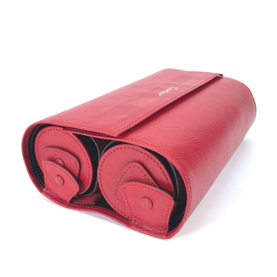 CARTIER カルティエ ウォッチケース 時計収納 時計ケース  ポーチ レッド メンズ【中古】 | Cartier | 02