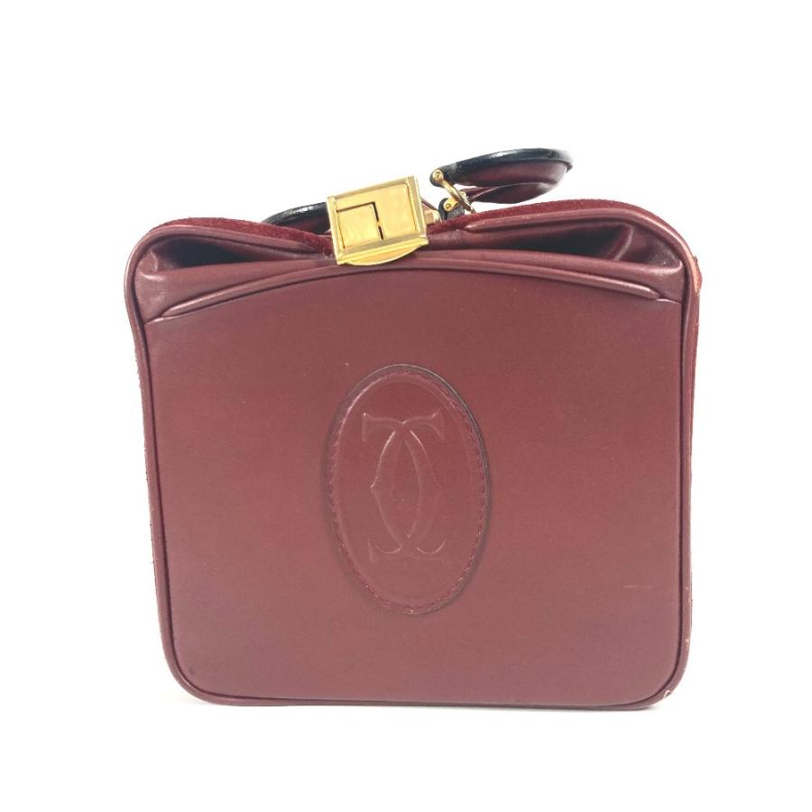 CARTIER カルティエ マストライン 大 ドクターバッグ ボックス BOX　お医者さんバッグ ハンドバッグ ワインレッド レディース【中古】 | Cartier | 02