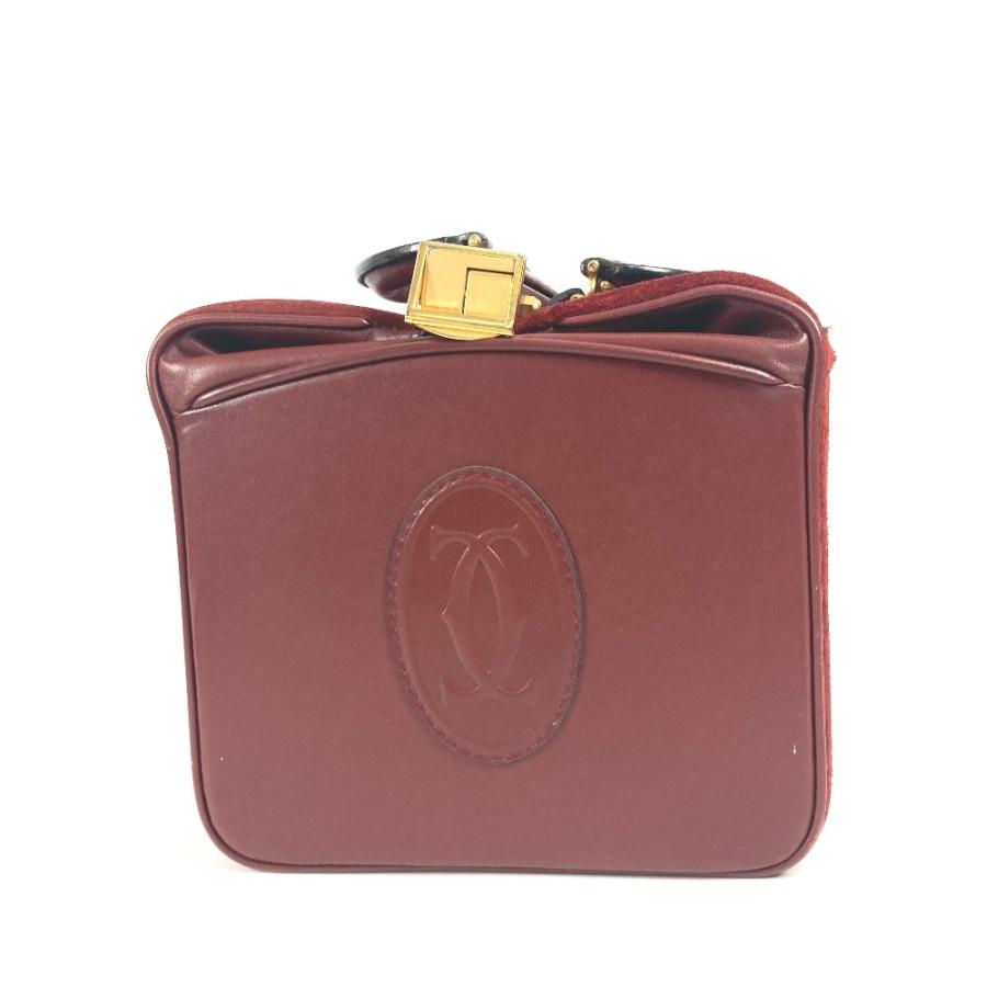 CARTIER カルティエ マストライン 大 ドクターバッグ ボックス BOX　お医者さんバッグ ハンドバッグ ワインレッド レディース【中古】 | Cartier | 03