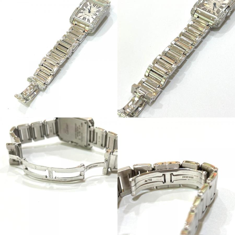CARTIER カルティエ WT100008 K18WG タンク アングレーズ SM ダイヤベゼル クォーツ 腕時計 シルバー レディース【中古】 | Cartier | 08