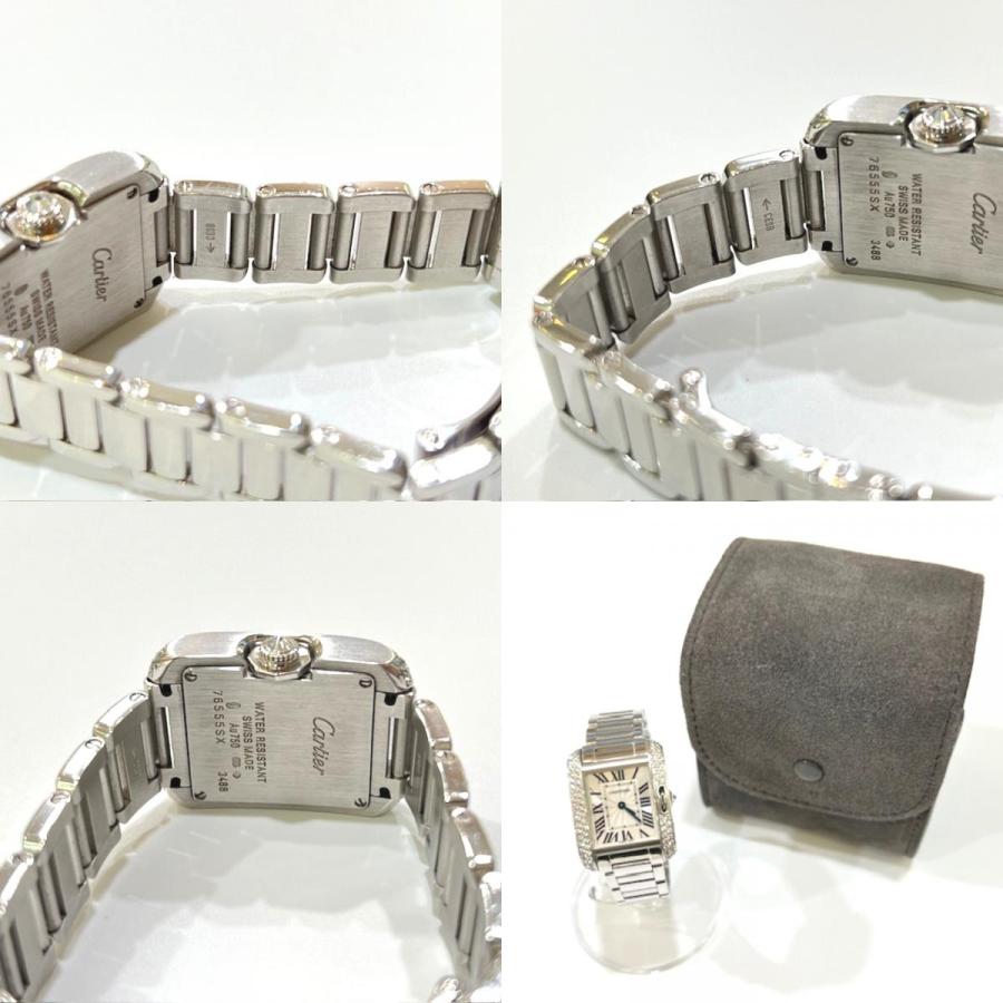 CARTIER カルティエ WT100008 K18WG タンク アングレーズ SM ダイヤベゼル クォーツ 腕時計 シルバー レディース【中古】 | Cartier | 09