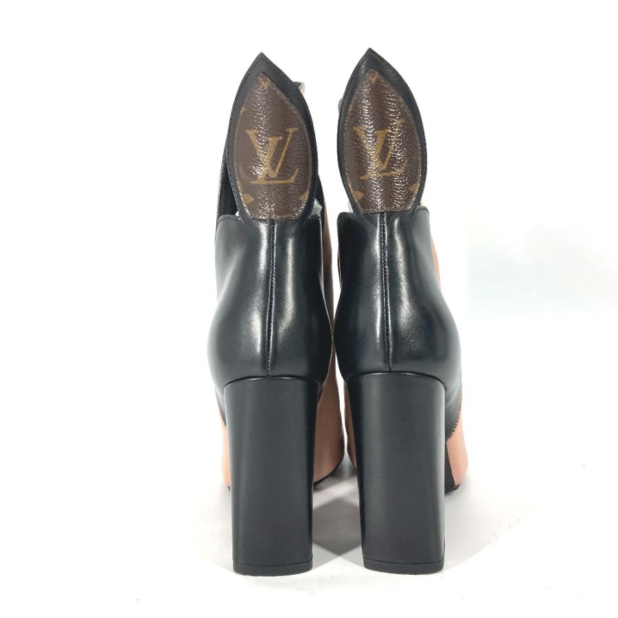 LOUIS VUITTON ルイヴィトン バイカラー ショートブーツ シューズ 靴 モノグラム ヒール ブーツ ブラック レディース【中古】 | LOUIS VUITTON | 02