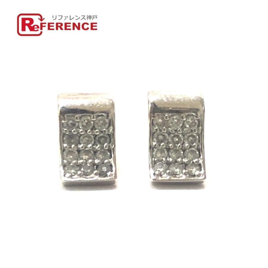 jewelry ジュエリー K18WG D0.15ct ダイヤ ミニ デザイン ピアス シルバー レディース【中古】 | 