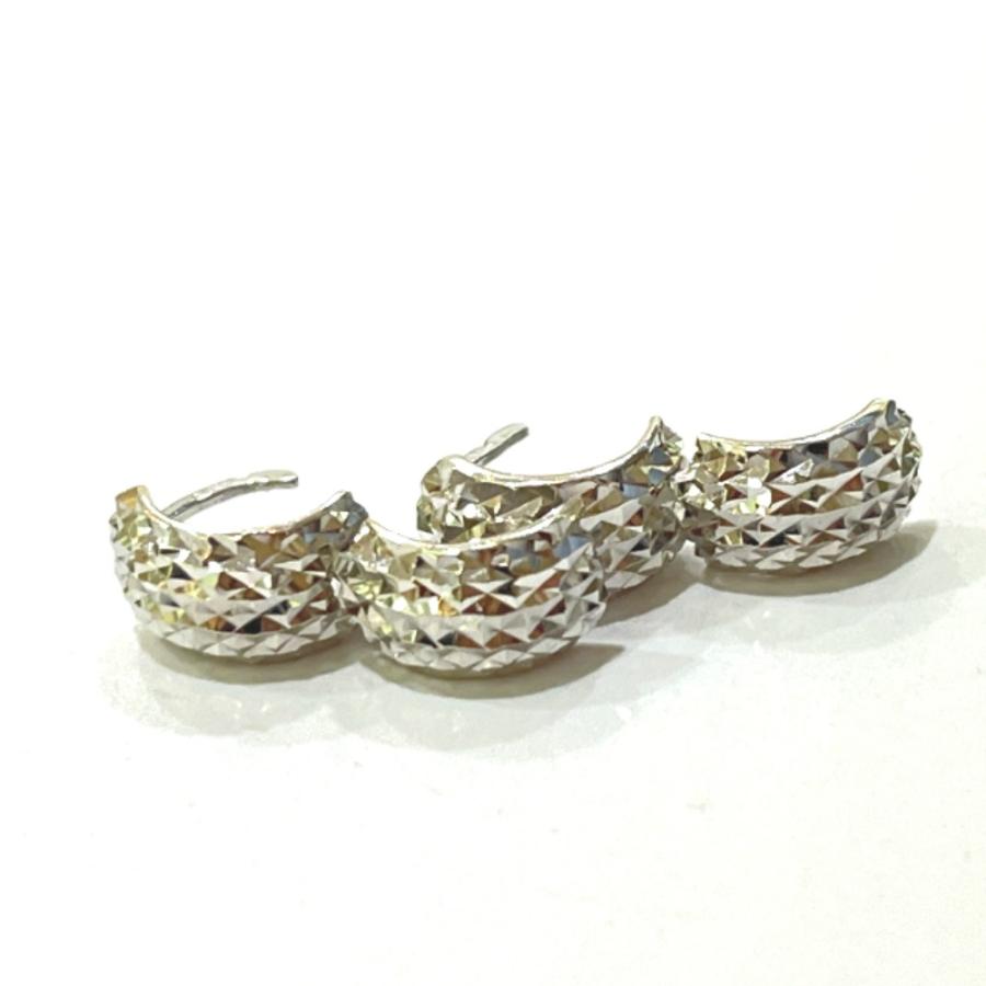jewelry ジュエリー Ｋ18WG ダイアモンドカット フープピアス アクセサリー ピアス シルバー レディース【中古】 |  | 02