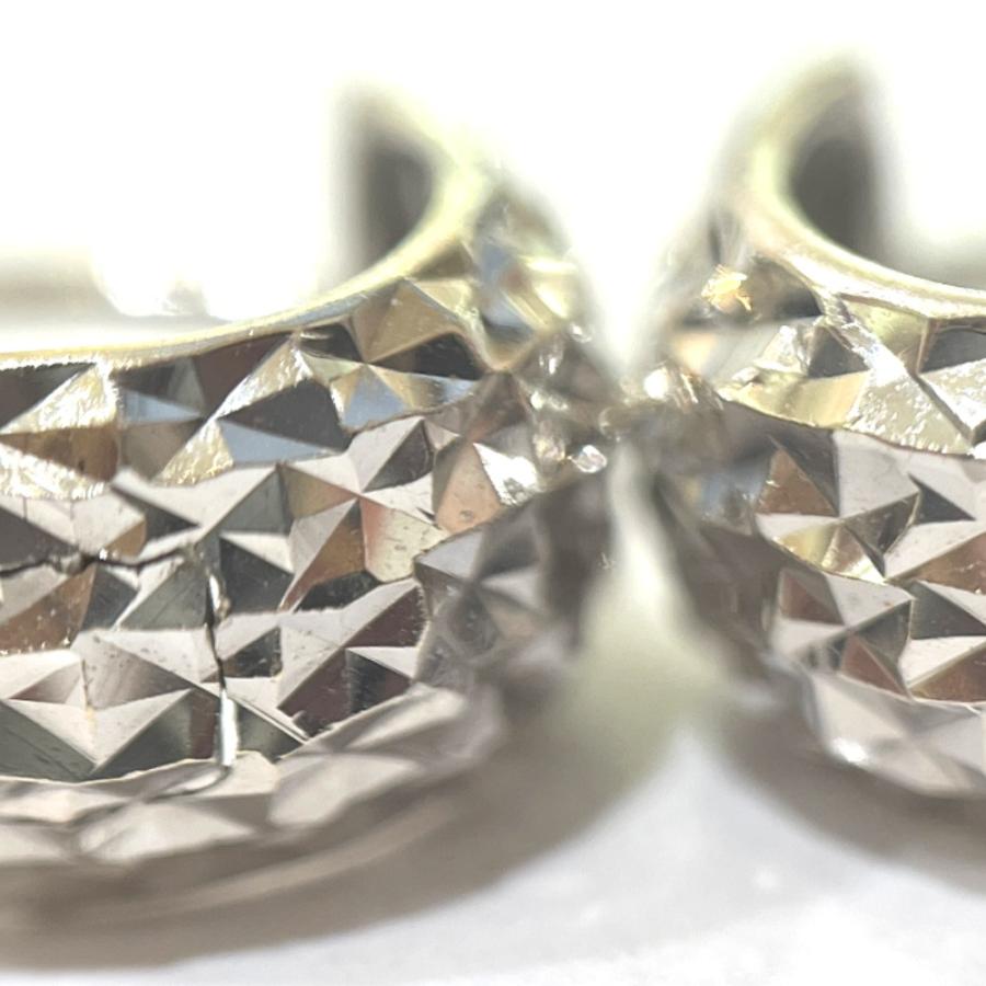 jewelry ジュエリー Ｋ18WG ダイアモンドカット フープピアス アクセサリー ピアス シルバー レディース【中古】 |  | 05