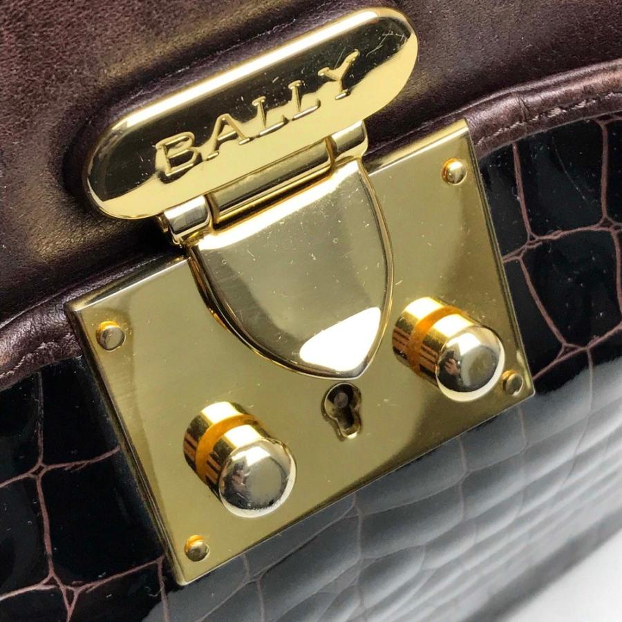 BALLY バリー 斜め掛け ワンショルダー クロコ型押し ショルダーバッグ