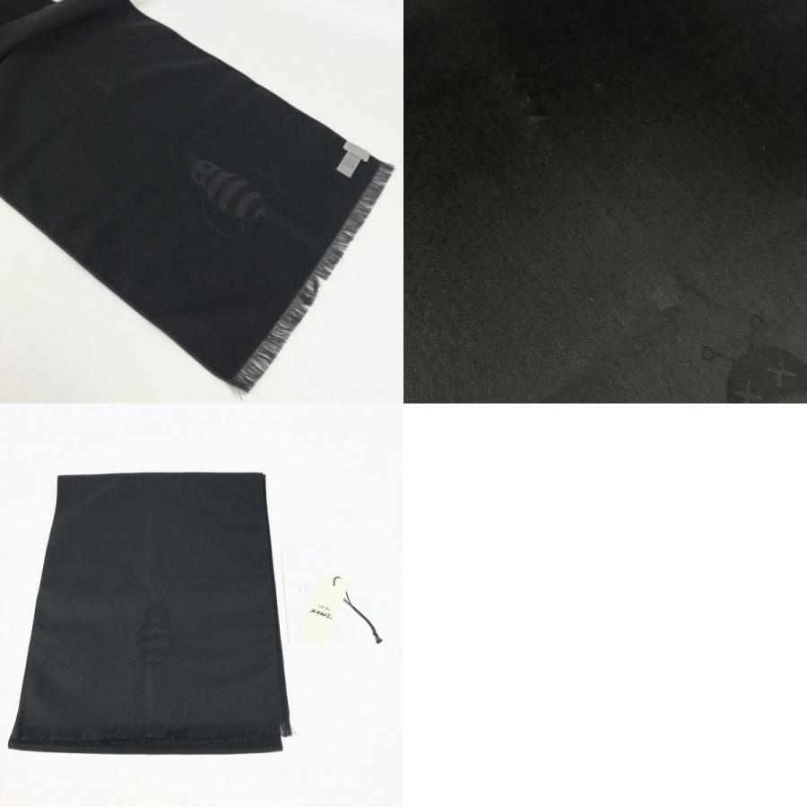 未使用 Dior ディオール BEEデザイン 蜂 ショール  KAWSコラボ カウズ マフラー ブラック レディース【中古】. |  | 09