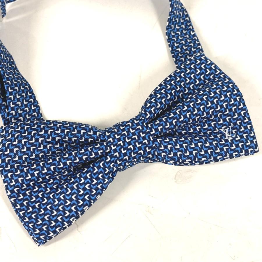 美品 LOUIS VUITTON ルイヴィトン M73305 ロゴ ボウタイ アクセサリー リボン りぼん 蝶ネクタイ ブルー メンズ【中古】 | LOUIS VUITTON | 01
