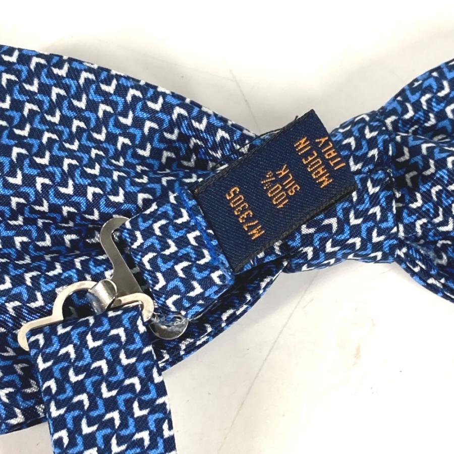 美品 LOUIS VUITTON ルイヴィトン M73305 ロゴ ボウタイ アクセサリー リボン りぼん 蝶ネクタイ ブルー メンズ【中古】 | LOUIS VUITTON | 05