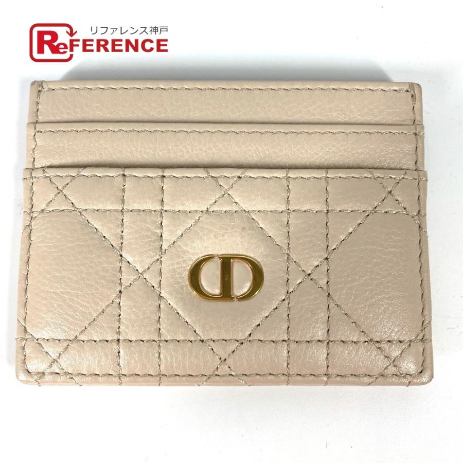 美品 Dior ディオール CARO カロ 名刺入れ パスケース カナージュ カードケース ベージュ レディース【中古】 | 