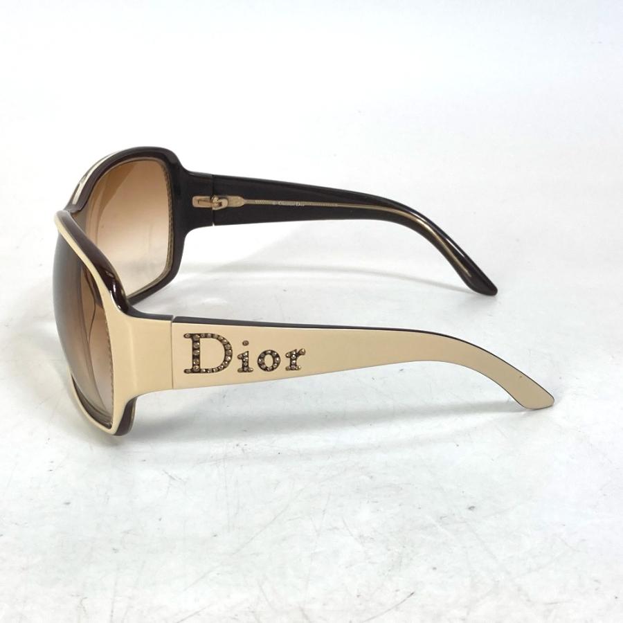 Dior ディオール STRASS 1 ラインストーン ロゴ サングラス プラスチック ベージュ レディース【中古】 |  | 02