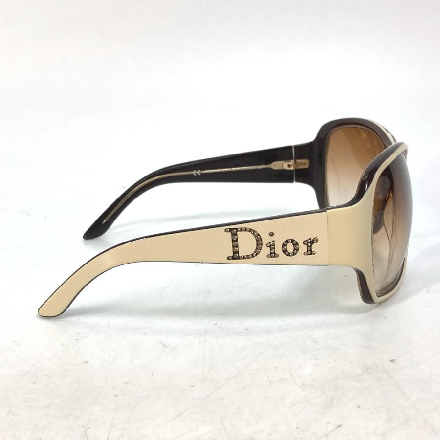 Dior ディオール STRASS 1 ラインストーン ロゴ サングラス プラスチック ベージュ レディース【中古】 |  | 03