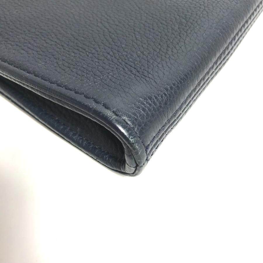 DIOR HOMME ディオール・オム ロゴ L字ファスナー カバン ポーチ カバン クラッチバッグ ネイビー メンズ【中古】 | Dior HOMME | 04
