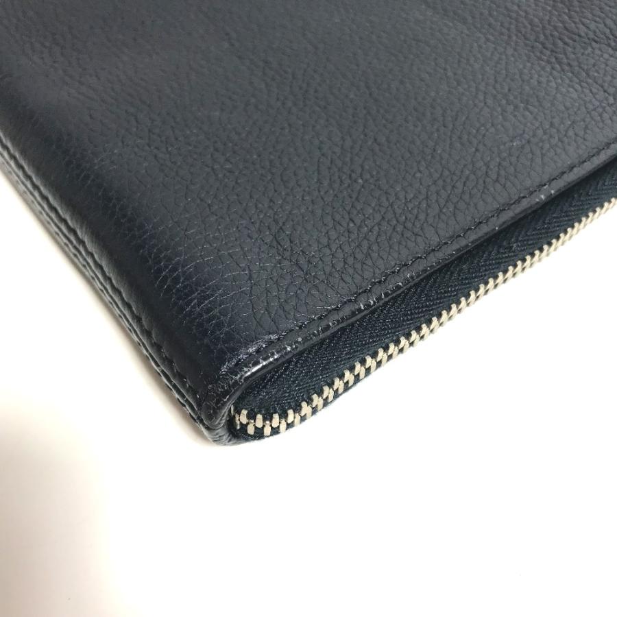 DIOR HOMME ディオール・オム ロゴ L字ファスナー カバン ポーチ カバン クラッチバッグ ネイビー メンズ【中古】 | Dior HOMME | 06