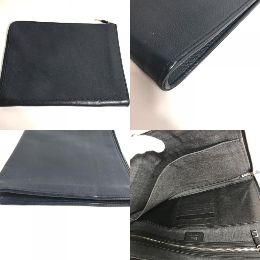 DIOR HOMME ディオール・オム ロゴ L字ファスナー カバン ポーチ カバン クラッチバッグ ネイビー メンズ【中古】 | Dior HOMME | 08