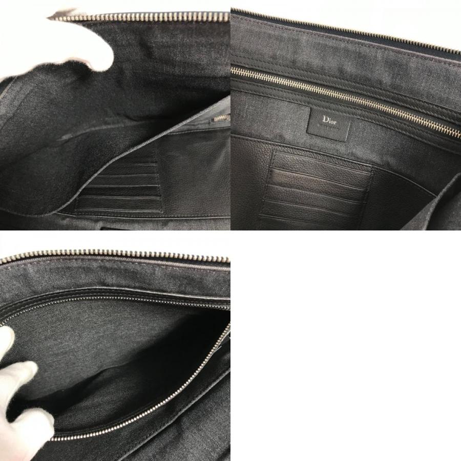 DIOR HOMME ディオール・オム ロゴ L字ファスナー カバン ポーチ カバン クラッチバッグ ネイビー メンズ【中古】 | Dior HOMME | 09