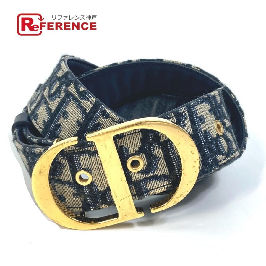 Dior ディオール オブリーク SADDLE サドル CDバックル ズボン用ベルト ファッション小物 ベルト ネイビー レディース【中古】 | 