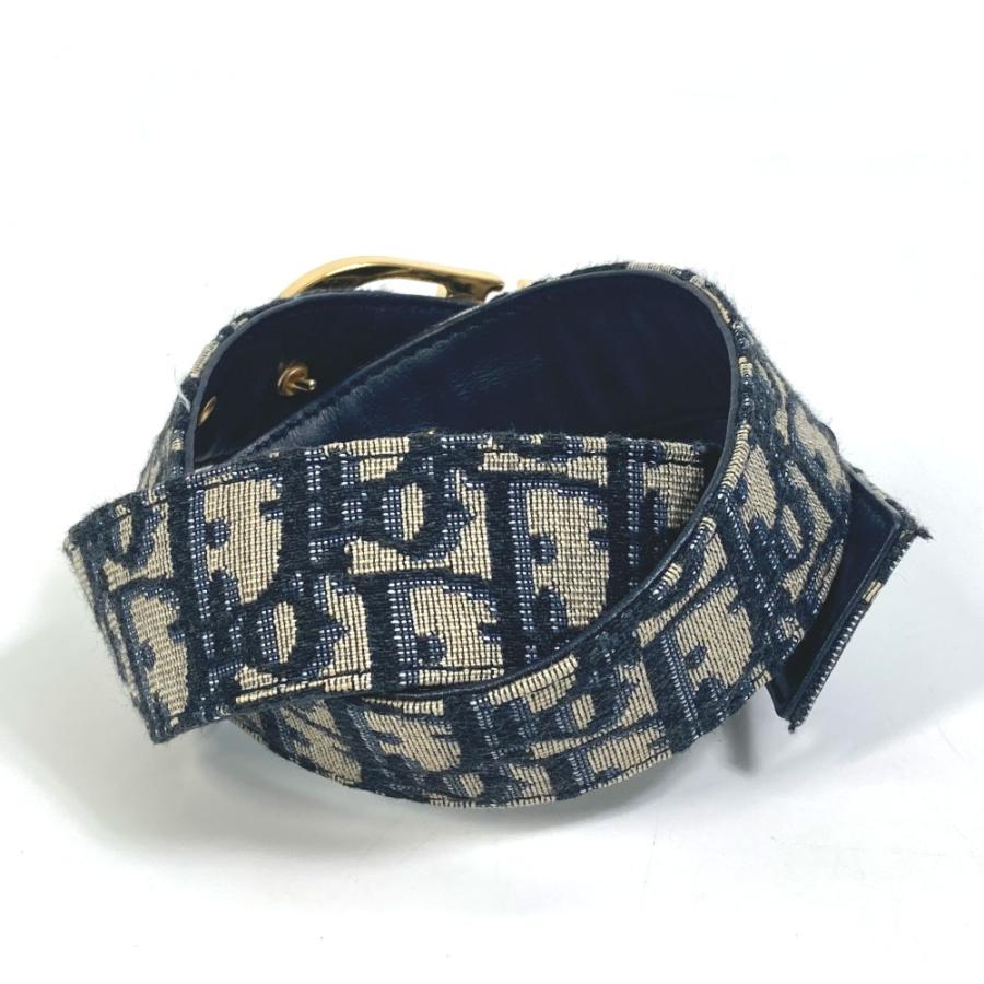 Dior ディオール オブリーク SADDLE サドル CDバックル ズボン用ベルト ファッション小物 ベルト ネイビー レディース【中古】 |  | 01