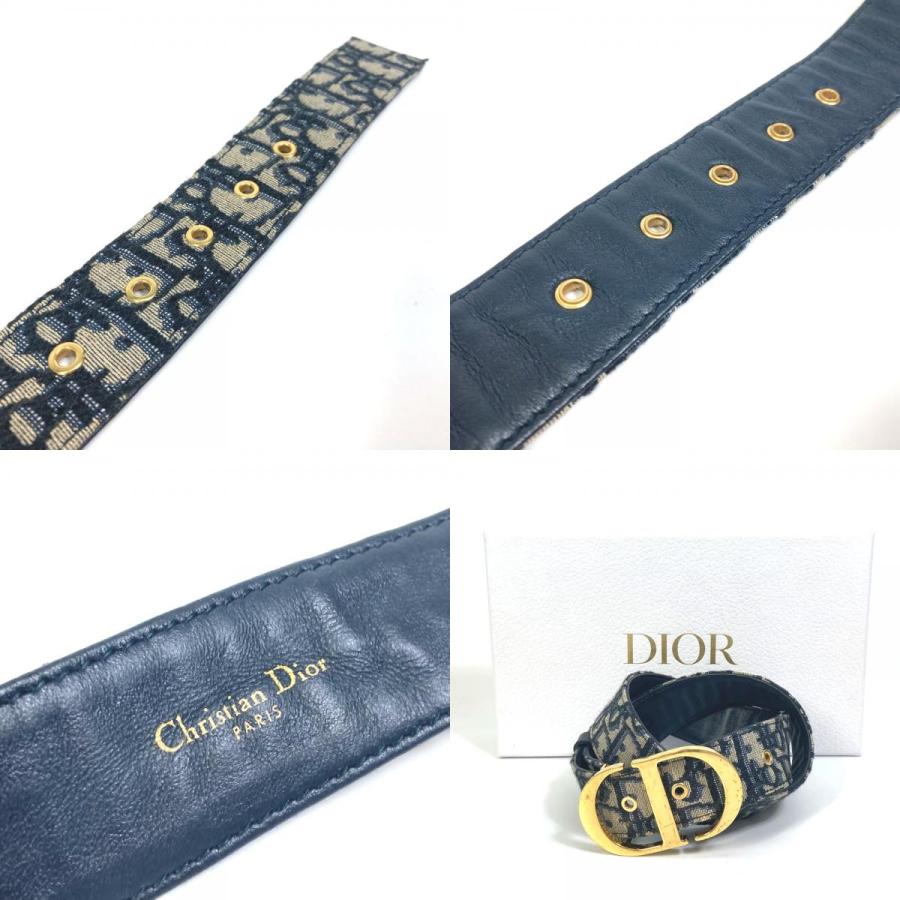 Dior ディオール オブリーク SADDLE サドル CDバックル ズボン用ベルト ファッション小物 ベルト ネイビー レディース【中古】 |  | 09