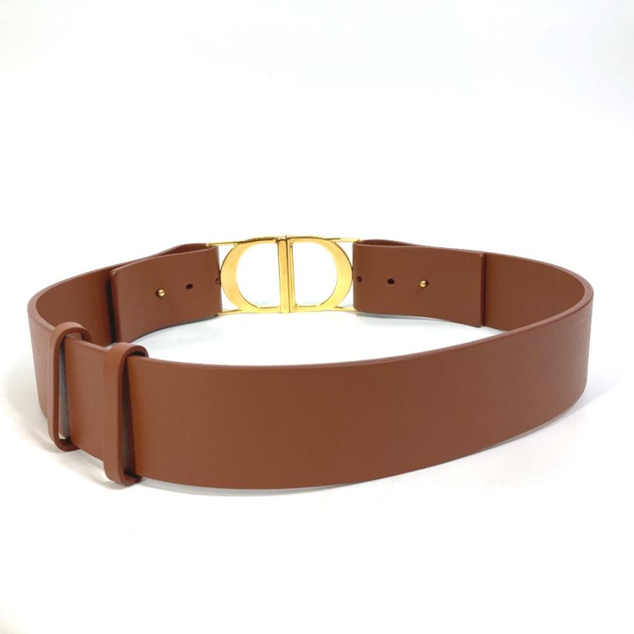 Dior ディオール CD ロゴ SADDLE サドル CDバックル  ベルト レザー ブラウン レディース【中古】新品同様 |  | 01