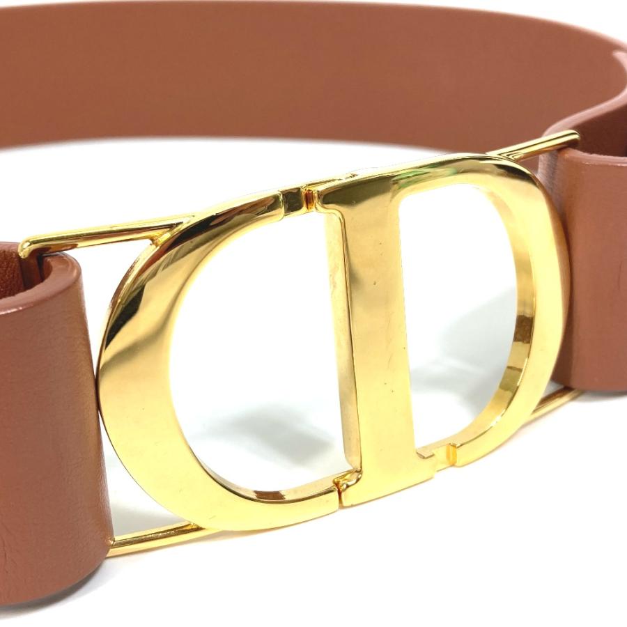 Dior ディオール CD ロゴ SADDLE サドル CDバックル  ベルト レザー ブラウン レディース【中古】新品同様 |  | 04