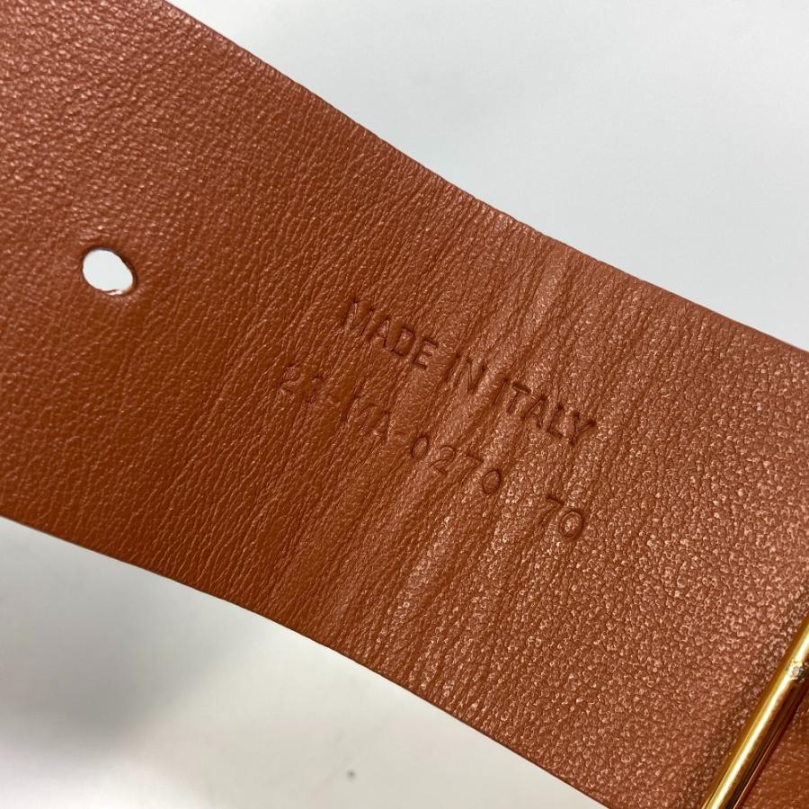 Dior ディオール CD ロゴ SADDLE サドル CDバックル  ベルト レザー ブラウン レディース【中古】新品同様 |  | 09