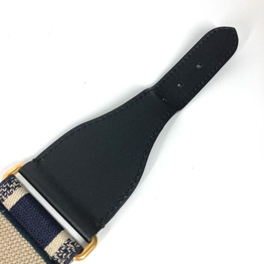 Dior ディオール ロゴ エンブロイダリー  ゴム 太ベルト ベルト ネイビー レディース【中古】 |  | 06