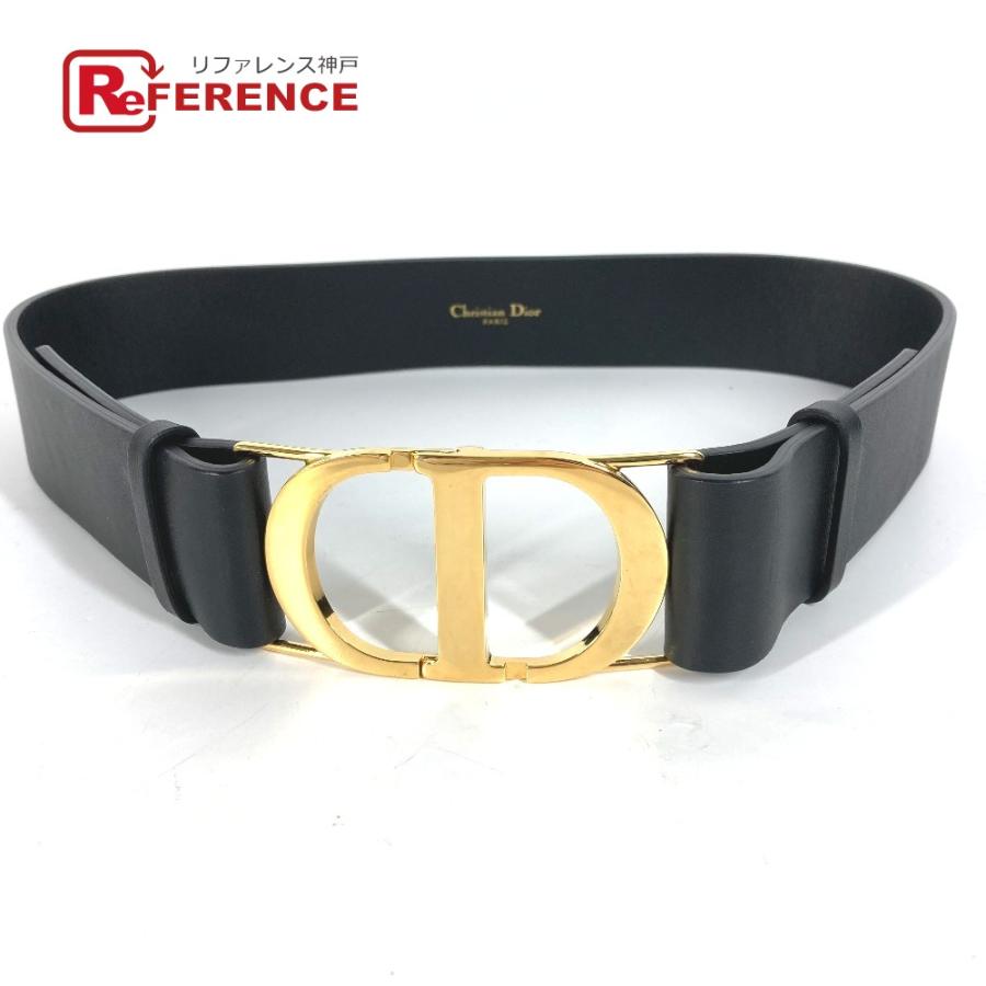 美品 Dior ディオール CD ロゴ ベルト ブラック レディース【中古】 | 