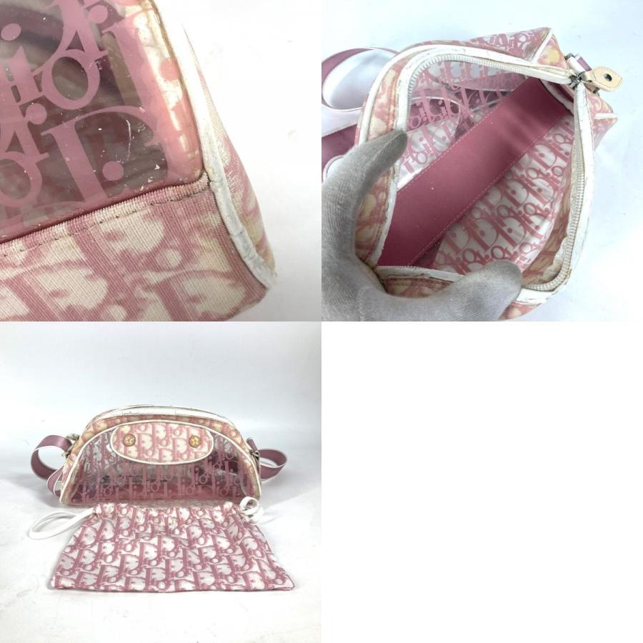 Dior ディオール ロゴ トロッター 斜め掛け カバン 巾着ポーチ付き ショルダーバッグ ピンク レディース【中古】 |  | 09