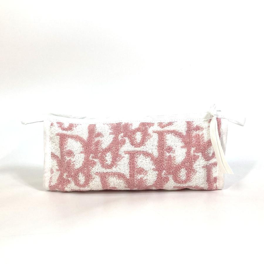 Dior ディオール トロッター 化粧ポーチ メイクポーチ ペンケース ポーチ パイル ピンク×ホワイト レディース【中古】美品 |  | 01