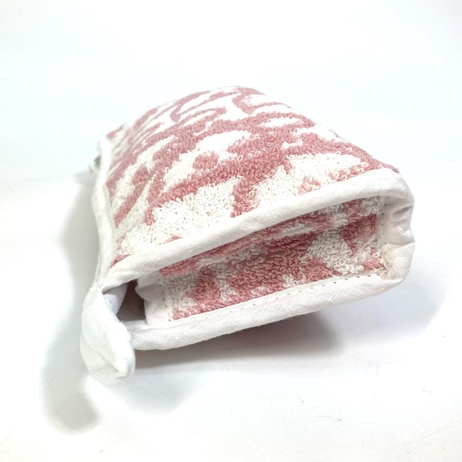 Dior ディオール トロッター 化粧ポーチ メイクポーチ ペンケース ポーチ パイル ピンク×ホワイト レディース【中古】美品 |  | 05