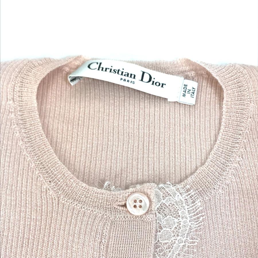 Dior ディオール レース ニット アウター 上着 長袖 アパレル トップス カーディガン ピンク レディース【中古】 |  | 02