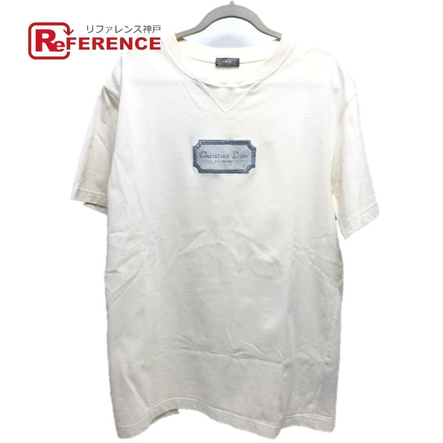 Dior ディオール 243J685B0 ロゴエンブロイダリー アパレル トップス 半袖 Tシャツ ディオールオム 半袖Ｔシャツ ホワイト メンズ【中古】 | 
