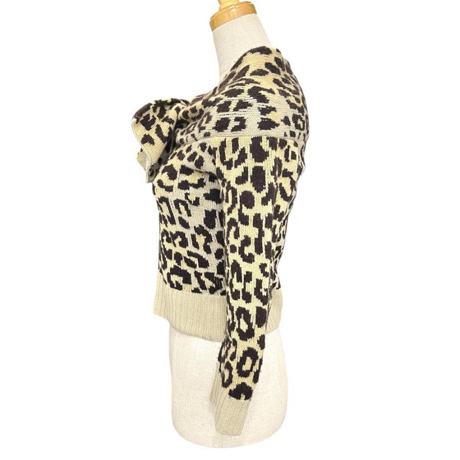 Christian Dior クリスチャンディオール 154S02AM006 レオパード柄 リボン アパレル トップス セーター ブラウン レディース【中古】 |  | 01