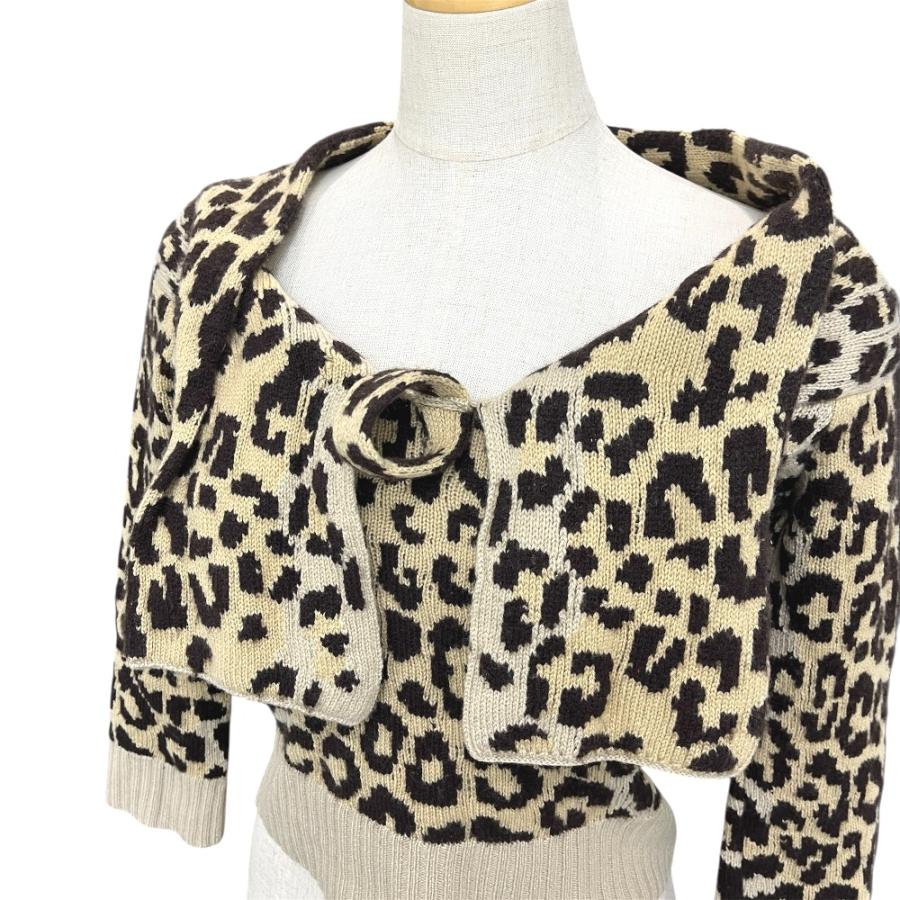 Christian Dior クリスチャンディオール 154S02AM006 レオパード柄 リボン アパレル トップス セーター ブラウン レディース【中古】 |  | 04