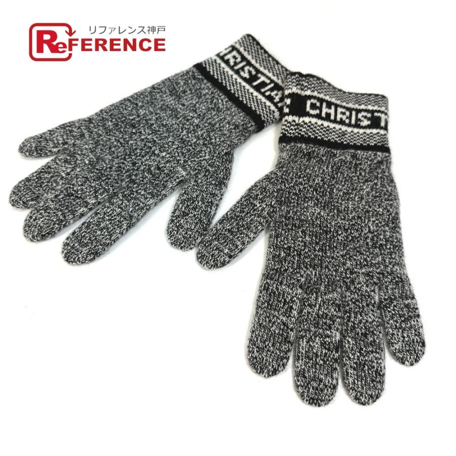 Dior ディオール 25DWI754I177 ロゴ 手袋 グローブ ウール/カシミヤ ブラック レディース【中古】美品 | 