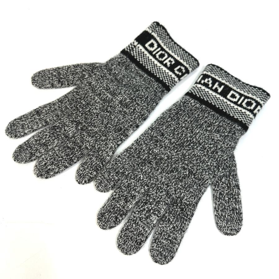 Dior ディオール 25DWI754I177 ロゴ 手袋 グローブ ウール/カシミヤ ブラック レディース【中古】美品 |  | 01