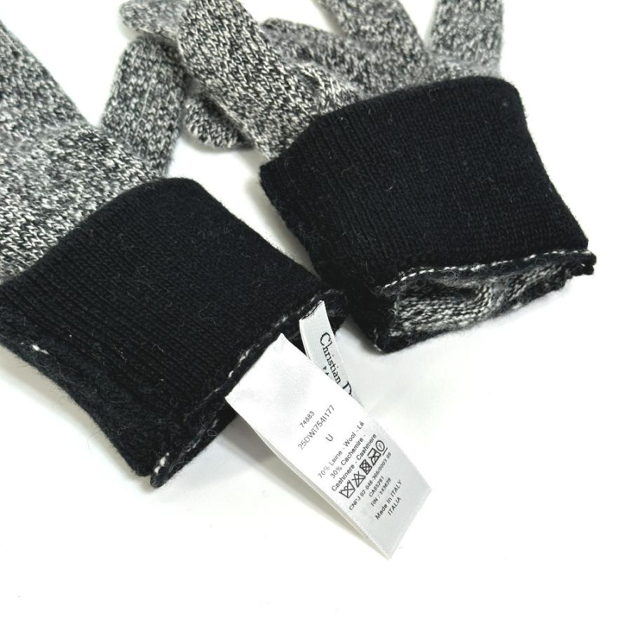 Dior ディオール 25DWI754I177 ロゴ 手袋 グローブ ウール/カシミヤ ブラック レディース【中古】美品 |  | 04