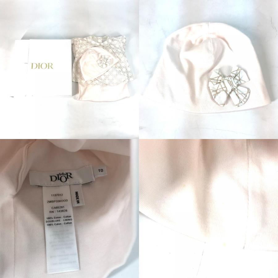 未使用 Dior ディオール 出産祝いギフトセット スタイ＆ロンパース＆ニット帽セット カナージュ インターロック ニット帽 ピンク【中古】 |  | 09
