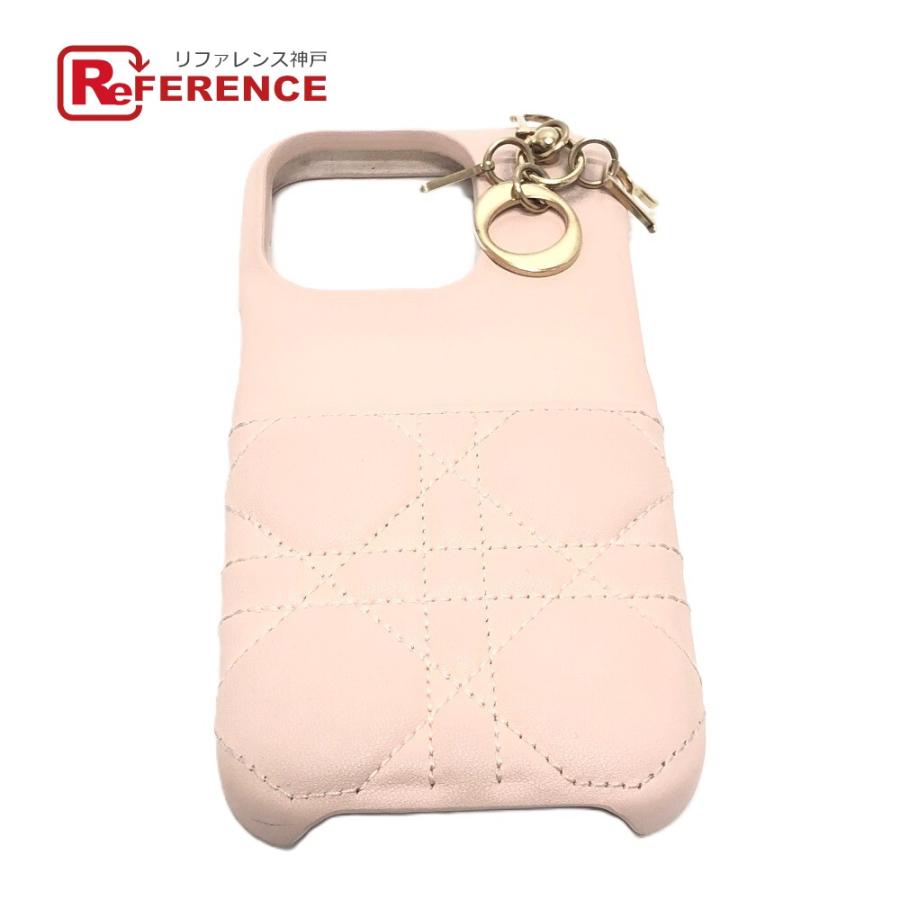 Dior ディオール レディディオール カナージュ 15pro ケース アイフォンケース 15proケース iPhoneケース ピンク レディース【中古】 | 