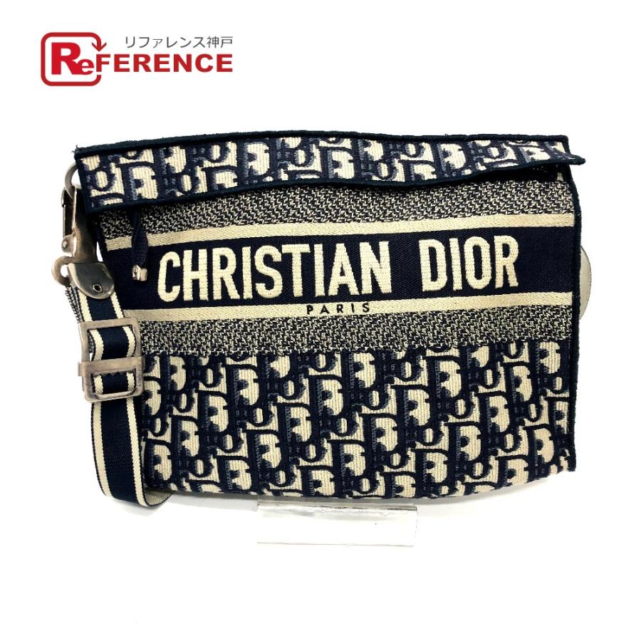 Dior ディオール オブリーク フラット カバン ショルダーバッグ ネイビー レディース【中古】 | 