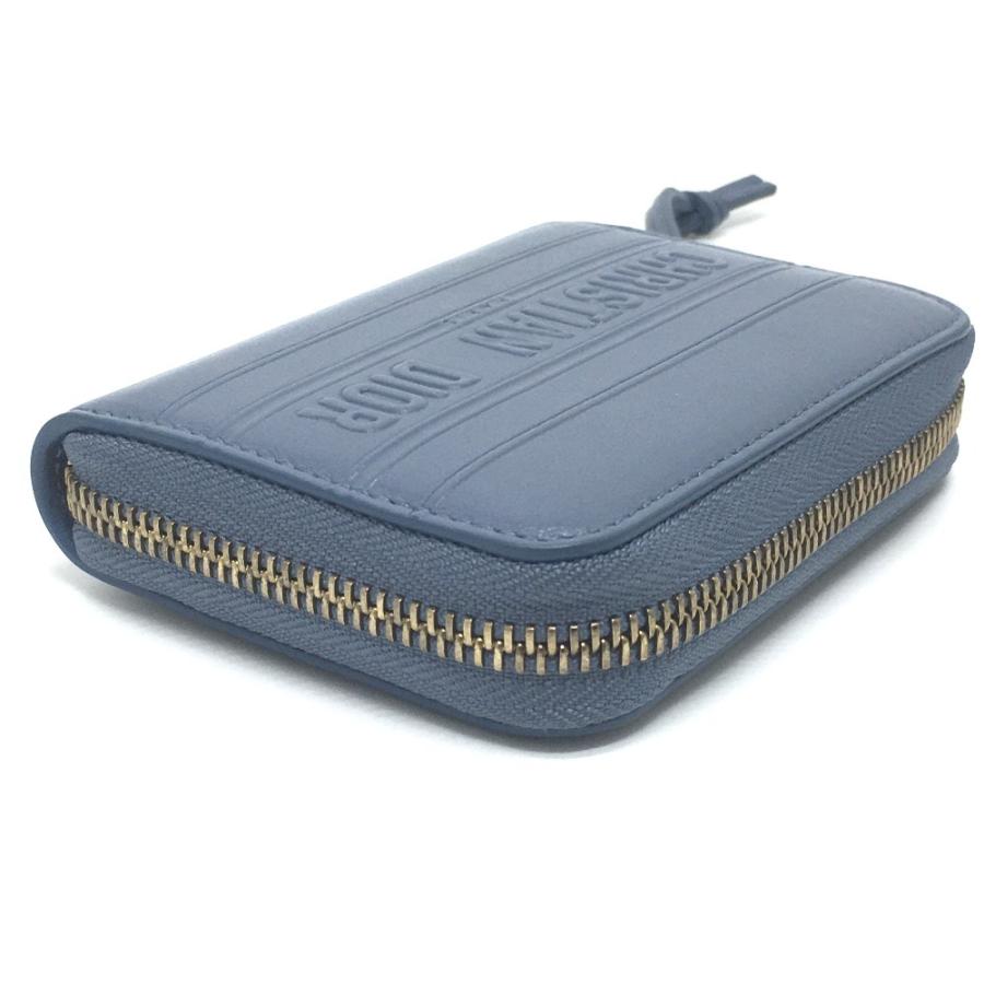 未使用 Dior ディオール ストライプウォレット ラウンドファスナー コインケース レザー レディース デニムブルー |  | 03