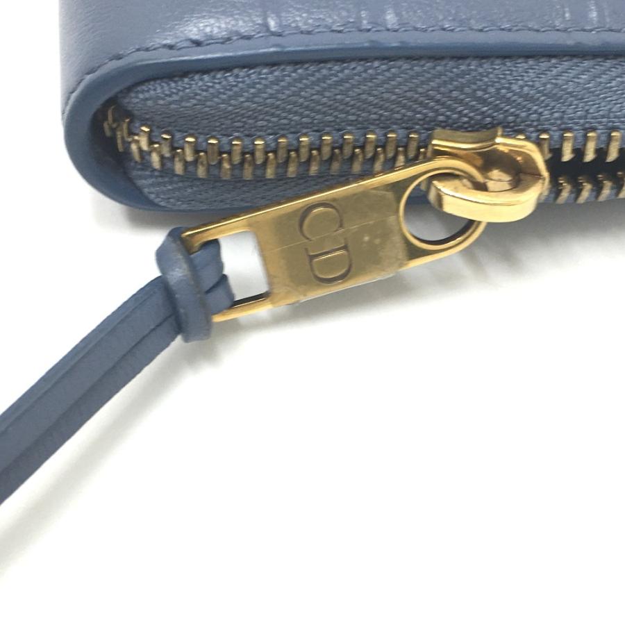 未使用 Dior ディオール ストライプウォレット ラウンドファスナー コインケース レザー レディース デニムブルー |  | 05