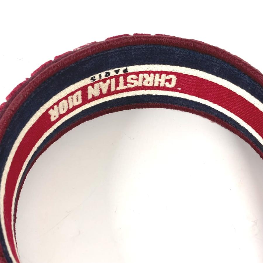 美品 Dior ディオール カナージュ ヘッドバンド ヘアバンド カチューシャ ワインレッド レディース【中古】 |  | 08