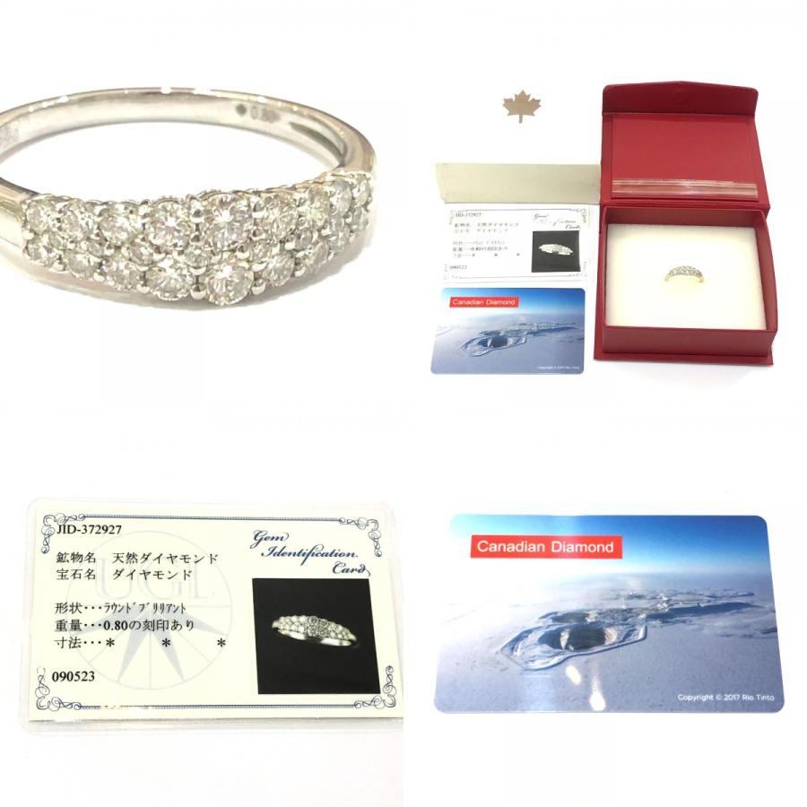 jewelry ジュエリー Pt950 D0.80ct 天然ダイヤモンド 4.7g ラウンド ブリリアント  リング・指輪 シルバー レディース【中古】 |  | 09